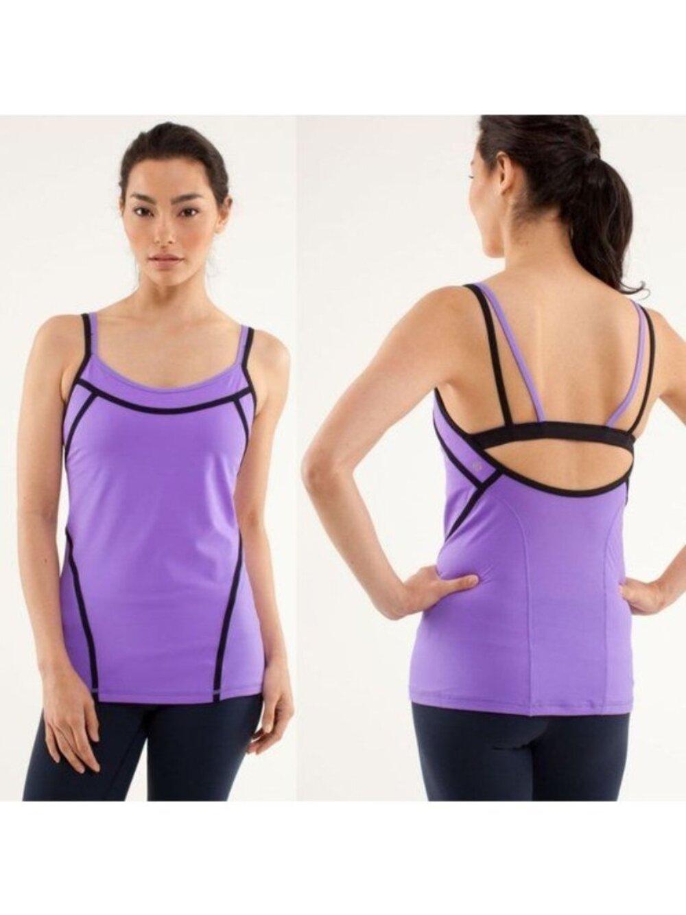 Lululemon Athletica Ignite Tank Top with Black Trim Womens Sz 4